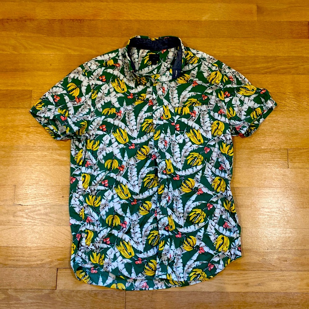 J.Crew short sleeve floral print button down (med)